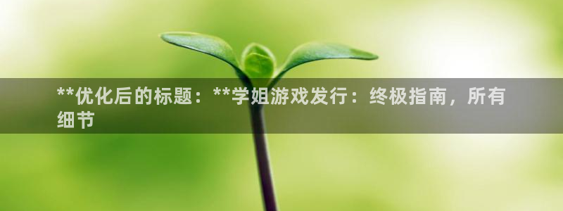 新航娱乐app手机版官网下载安装：**优化后的标题：**学姐游戏发行：终极指南，所有
细节