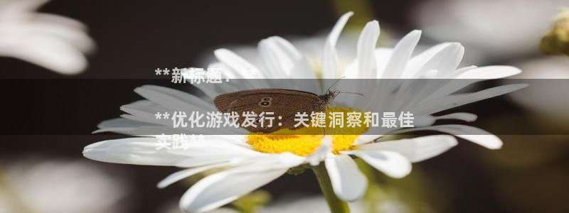 新航娱乐app手机版官网下载：**新标题：**

**优化游戏发行：关键洞察和最佳
实践**